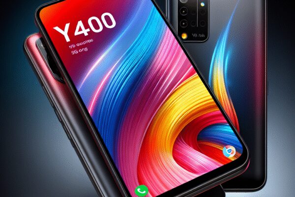 {
"description": "A vibrant display of the Y400 smartphone, showcasing its colorful screen with dynamic wave patterns. The image features the phone positioned at an angle, highlighting its sleek design and dual-camera setup on the back. The background enhances the modern aesthetic, providing a tech-savvy feel.",
"caption": "Discover the stunning design of the Y400 smartphone, where style meets functionality! 📱",
"alt_text": "Y400 smartphone with a colorful display and dual-camera setup, showcasing a sleek