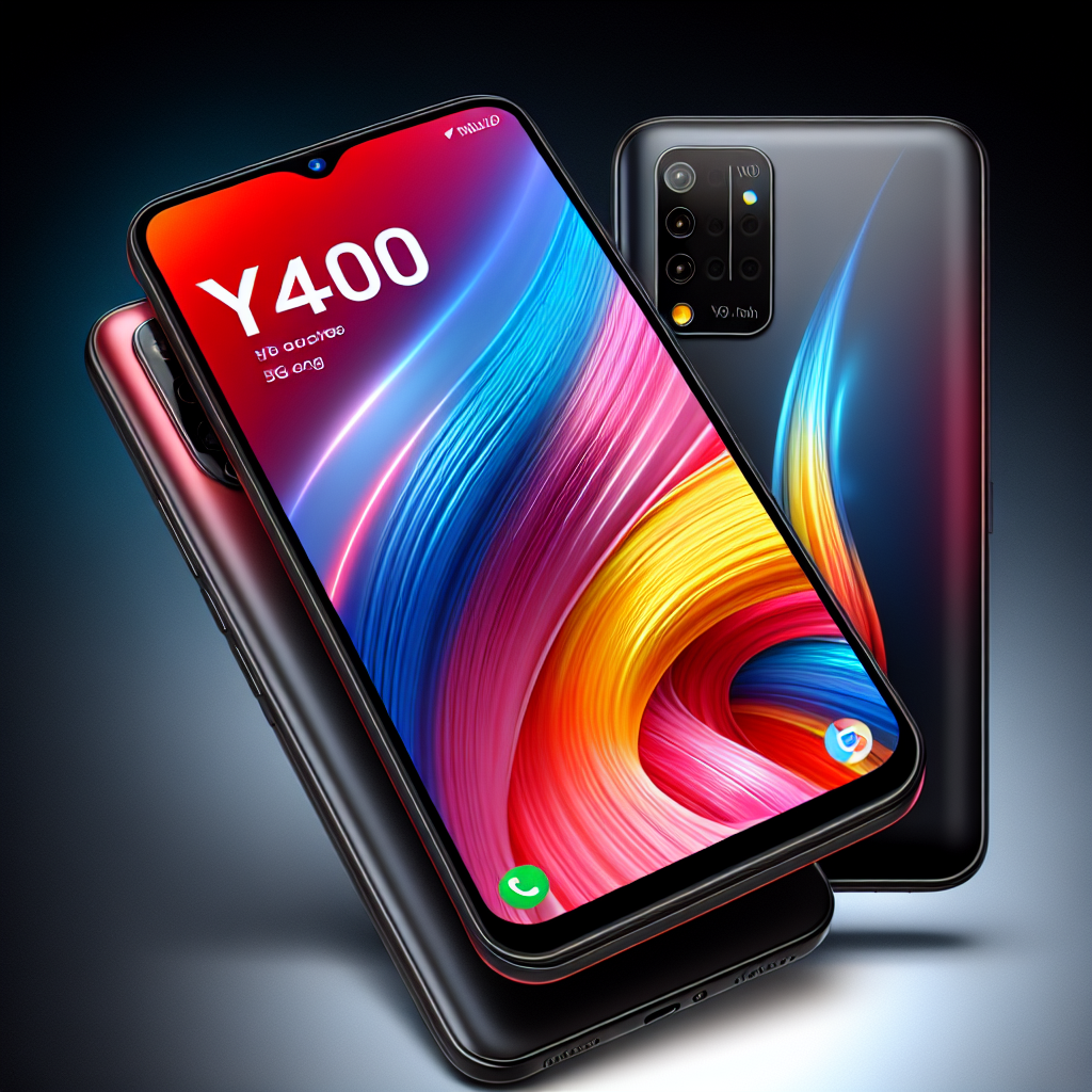 {
"description": "A vibrant display of the Y400 smartphone, showcasing its colorful screen with dynamic wave patterns. The image features the phone positioned at an angle, highlighting its sleek design and dual-camera setup on the back. The background enhances the modern aesthetic, providing a tech-savvy feel.",
"caption": "Discover the stunning design of the Y400 smartphone, where style meets functionality! 📱",
"alt_text": "Y400 smartphone with a colorful display and dual-camera setup, showcasing a sleek