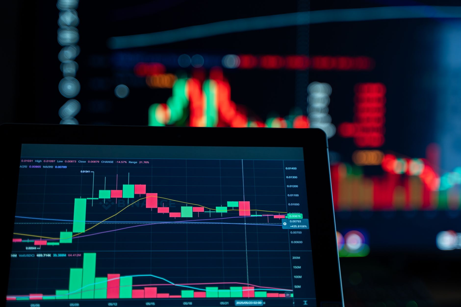 a close-up of a tablet screen showing a unified investment dashboard with fund performance graphs and tokenized asset allocations side by side
